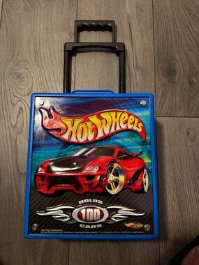 Kids Hot Wheels Rolling Car Case - Blue with Red Car Graphic